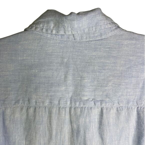 Orvis Button Down Shirt Mens Medium Baby BlueSummer Relaxed Linen Classic Fit - Picture 4 of 10